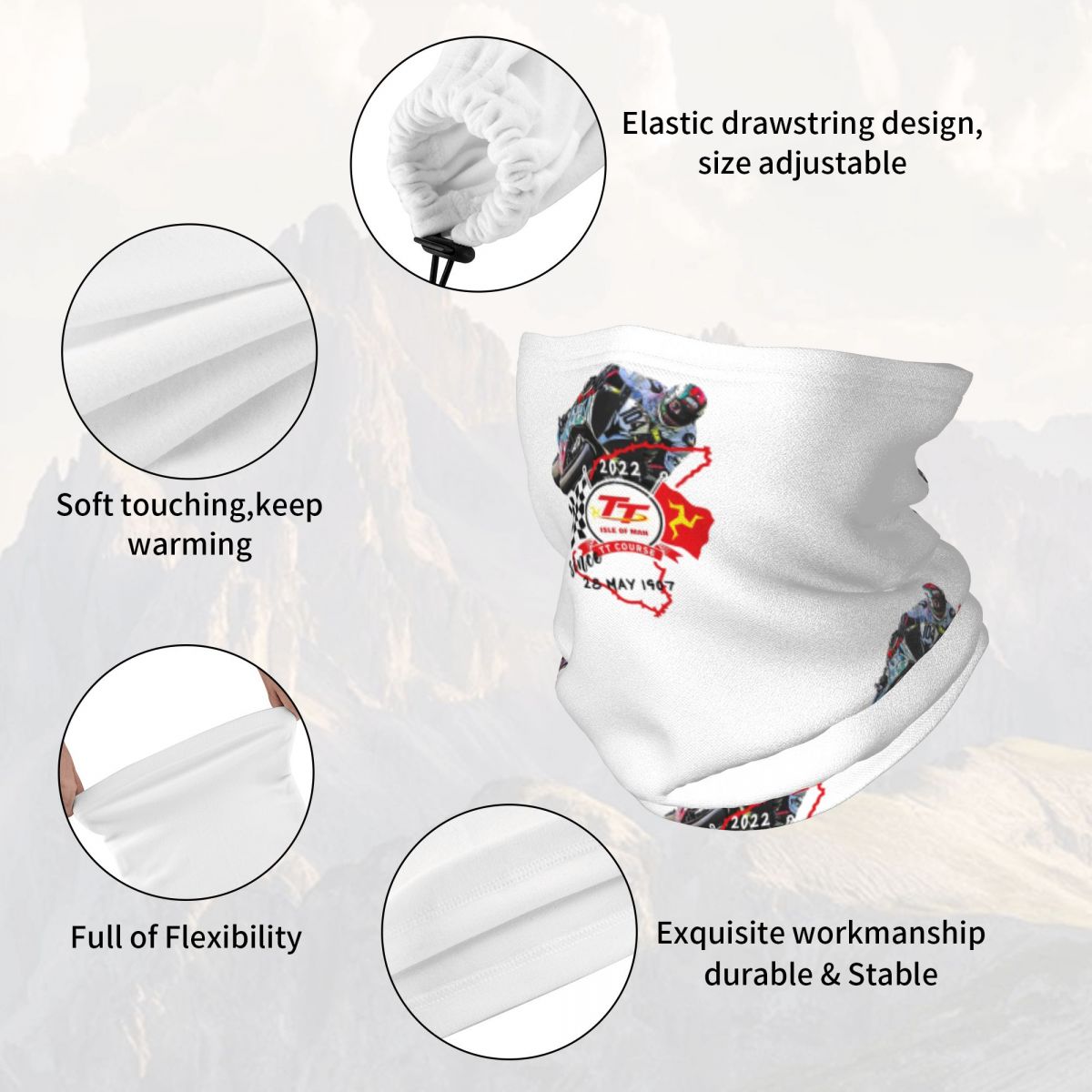 Isle Of Man TT Races Gola elás - Neck Gaiter Face Cover avaliação e preço